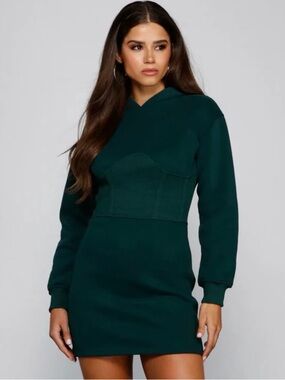 Emerald Hoodie Bodycon Dress
